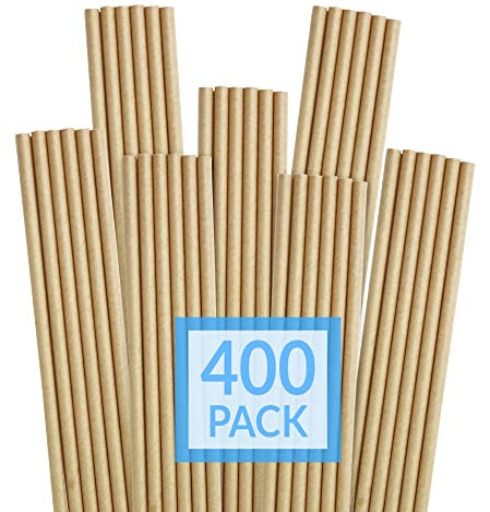 Reli. 400 Pack Paper Straws (Kraft Brown) | Paper Straws for Drinking