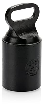 Cast Iron Door Stop – Decorative, Weighted – 4lb Antique Door Stopper, Free Standing – 6” x 3” Non Slip with Handle (Black)