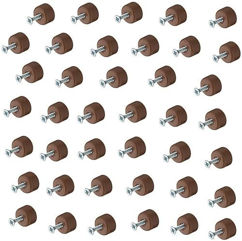 Gedotec Glasbodenträger Kunststoff Fach-Bodenträger rund - H10374 | Regal-Bodenträger zum Schrauben für Möbel & Schränke | Tablarträger für Holz & Glas-Platten | 20 Stück - Fächerträger braun…