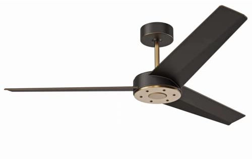 Wofifly 132 cm Ceiling Fan with Remote Control and Three Blades, Modern Blades, Silent DC Motor, 3 Colour Temperatures & 6 Wind Speeds, Timer & Reverse Function, Black and Gold