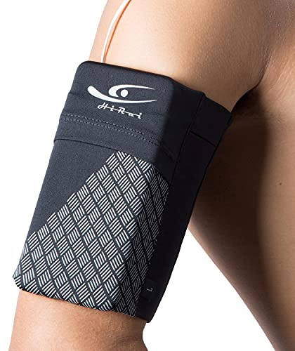 HiRui Universelles Sportarmband, Handy-Armband, Ärmel, Laufarmband für Training, kompatibel mit iPhone 17/17Plus/Pro/16/15/15Plus/14, Samsung Galaxy, alle Handys (XL, Schwarz)