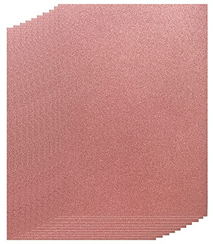 YXJDWEI 10 Blatt Glitzer Papier Glänzend Bastelpapier A4 Farbiges Tonpapier Sortiert Glitzer Karte Glitterkarton Patchwork Bling-Bling Karton für DIY Handwerk Scrapbooking (Rosagold)