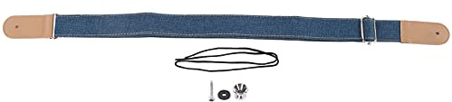 Ukulele-Endknopf-Gurt, Verstellbarer Gürtel, Verschiebbare Schnalle, Endknopf-Ukulele-Gurt, Weiches Baumwollleinen (Blau)