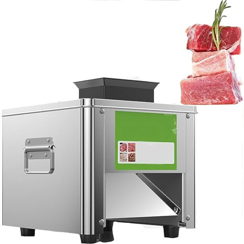 DPQYJPP Commercial meat cutting machine, electric meat slicer, stainless steel meat cutter slicer, fresh meat vegetable slicer cutter, for restaurant/deli/butcher,7mm