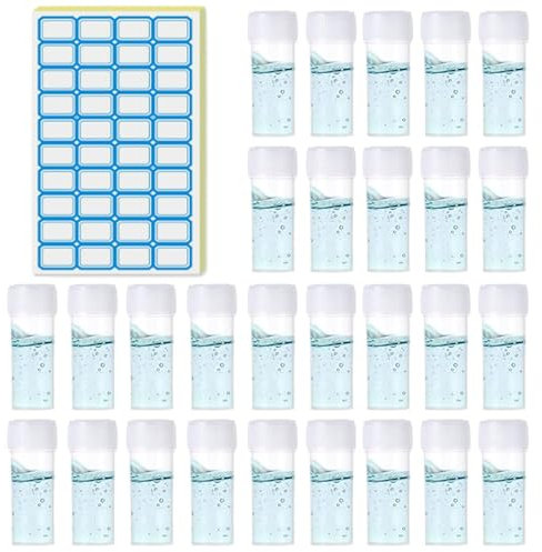 100 Stück 5 ml Kunststoff Kryoröhrchen und 5 Bögen Etikettenaufkleber Kryoröhrchen-Reagenzglas mit Kappe Kunststoff-Probenflaschen Kleine Fläschchen-Aufbewahrung Reagenzglas-Aufbewahrung (Style 2)