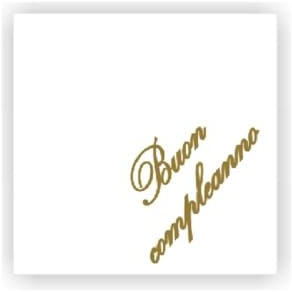 60 Tovaglioli di Carta Decorati (Aperti: 25x25 cm, Chiusi: 13x13cm, 2 Veli) Tovaglioli Carta Eleganti Bianchi con Lettere e Scritte Oro, Perfetti per Feste e Anniversari, Bar (Buon Compleanno)