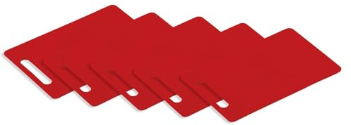 Kesper 30473 | 5er Set Schneidebrett aus Kunststoff, rot 29 x 19,5 x 0,5 cm