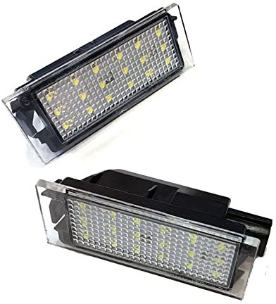 Ynzeyx Number Plate Light, 2Pcs Water Proof LED Rear License Plate Lamps Taillight Compatible with R-enault Clio 3 4, Megane Master Laguna 2 3