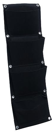 Happyyami Gartentasche Zum Wachsen -pflanztasche 4 Taschen Vlies Automatische Bewässerung Schwarzer Vertikaler Pflanztopf Für Dekorative Blumen