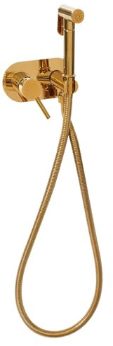 Bidet Douchette à main, pistolet pulvérisateur avec tuyau de 1,5 m, pression de l'eau 0,5-0,7 MPa, pour nettoyeur de cuvette de toilette, serpillères ou nettoyeur de sol (doré)