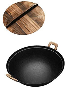 GSZCCZS Pentola Rotonda in ghisa Rotonda Vaso di Ferro Grande pentola Non Rivestita Non Padella casseruola casseruole Cucina selezionata Cucina Padella in ghisa