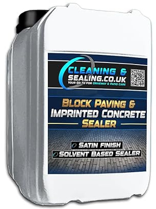 Block Paving & Imprinted Concrete Sealer - Satin/Silk Finish - 5L. For All Concrete Surfaces. Solvent Based