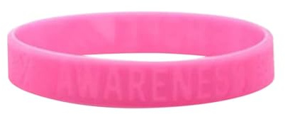 Generisch Brustkrebsbewusstsein Armband 6.4cm, Inspirierend Silikon Armband, Motivationsarmbänder mit Text und Logo, Für Frau Mann, Für Events, Incentives & Awareness-Kampagnen