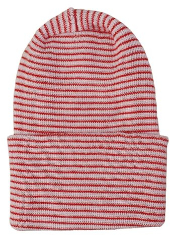 Hrlace nyfödd babymössa för flickor och pojkar, mjuk babymössa, varm vintermössa, mjuk stickad mössa med dubbla lager, söt babymössa för unisex, småbarn, baby, vinter, höst, Röd vit, one size