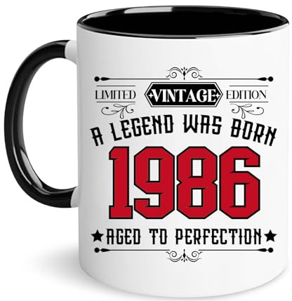 Vintage 1986 Coffee Mug, 40th Birthday Gifts For Men Women, Forty Birthday Gift for Him 1986, Gift Ideas For 40 Year Old Female, Turning 40 Gift For Her, Sister, Mom, Daughter, Dad, Husband, Brother