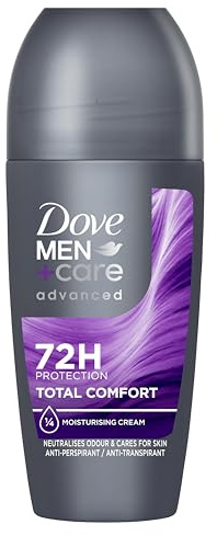 Dove Men+Care Advanced Total Comfort Anti-Perspirant Roll On deodorant with ¼ moisturising cream for 72 hour protection + skincare 6x 50 ml