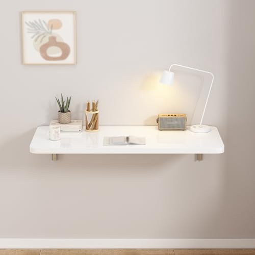 Platzsparender faltbarer Wandtisch – vielseitiger Küchentisch & Wäscheklapptisch für Bastelarbeiten, Bars und Nähstationen (Weiß, 40 x 24 cm)