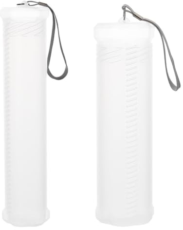 GORGECRAFT 2 stilar plastpensel fodral infällbar penna teleskophållare klar lång pensel hållare rörfodral metall tråd kopp vertikal stående dekoration för kontor hem arbete