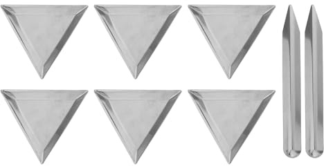 BELLIFFY Plateau de Pesée Stable et Précis Triangulaire en Acier Inoxydable Argenté Set de 1 pour Bijoux et Objets pour Laboratoire Cuisine