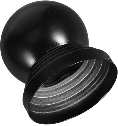 COHEALI Black Ball Top Fence Post Cap 3.15In Iron Metal Decorative Post Pipe Cap for Garden Fences Railings Gate Ornaments with Easy Installation