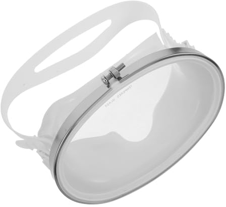 Tauchermaske aus Gehärtetem Glas Ovale für Erwachsene | Weiß, Verstellbares Kopfband, Pvc und Tpr Elemente, Geeignet für Meerwasser und Schnorcheln