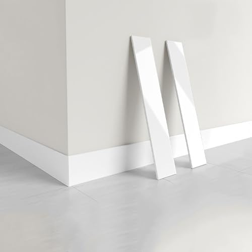 5 Stück selbstklebende PVC-Sockelleiste, Länge 60 cm, Kunststoff-Wandeckenleiste, Kantenschutzstreifen, Fliesen- und Wandleiste for Abziehen und Aufkleben, 8 cm(10cm)