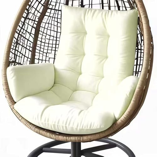 Cojín para silla en forma de huevo, cojines para silla colgante, reemplazo de cojín grueso para hamaca impermeable, cojines para columpio de jardín interior/exterior para columpio colgante (solo