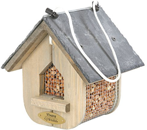 CJ Wildlife 304000419 Wildvogel Erdnuss-Futterhaus Jupiter aus FSC-Holz mit Schieferdach