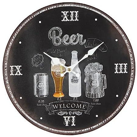 linoows Nostalgie Wanduhr mit Bier Motiven