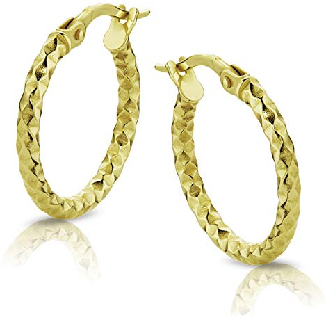 OROVI Ohrringe Gold- 18 karat (750) Gelbgold– Creolen Damen, Creolen Gold 18.5 mm, Hypoallergene goldene Ohrringe, Ohrschmuck, Schmuck Damen, Goldschmuck, Hergestellt in Italien - mit edler Schmuckbox