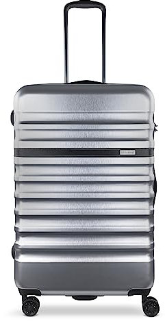 bugatti Corium Hartschalenkoffer 78x49x28,5 cm - 85L, 4 Rollen mit TSA Zahlenschloss, Silber