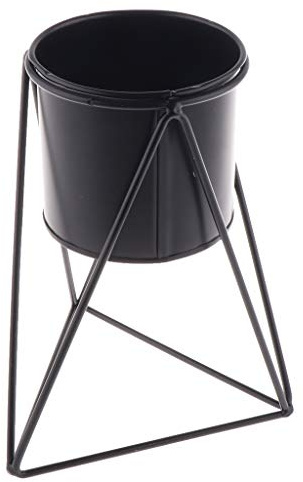 F Fityle Stil Blumenständer Pflanzenständer Blumentopf Tischdeko Hochzeitsdeko, Pflanzenständer Metall Schwarz Rund, Iron Plant Stand, Planter Succulent Flower Pot für Balkon Garten Hof