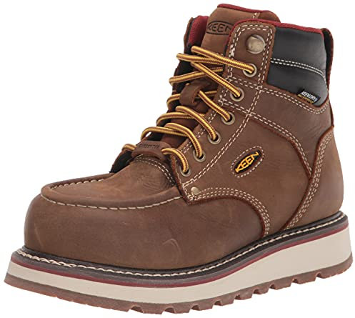 KEEN Utility Women's Cincinnati 6 Composite Toe Waterproof Wedge Work Boot, Belgian/Sandshell, 5 Medium US