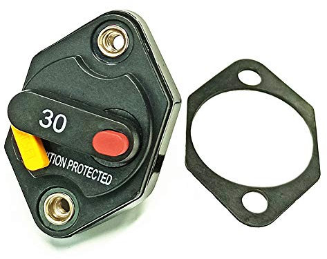 Qiorange Sicherungsautomat Wechselrichter Sicherungshalter 30A 12V-32V DC mit manueller Reset-Taste für Auto Truck RV Camper ATV Marine Trailer Waterproof