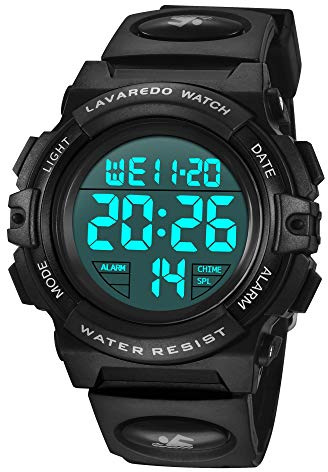 BEN NEVIS Barnklocka pojke tonåring digital utomhus sport multifunktionell vattentät LED-ljus larm kalender datum med silikonband