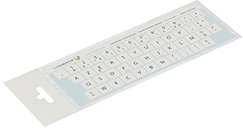 Lacerto® 14x14 mm - Autocollants français AZERTY - Pour claviers PC et ordinateur portable - Avec stratifié mat résistant aux rayures | French Keyboard Stickers | Couleur: blanc