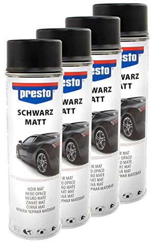 Felgenspray Schwarz matt Felgenschwarz Rallye Spray Lackspray Presto 428955 4 X 500 ml