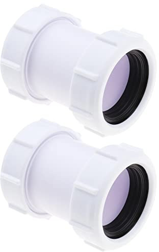 EMSea 2pcs Connecteur de Tuyau Droit 40mm PP Tuyau d'évacuation Raccord de 1/2 Compression pour Baignoire Évier de Cuisine Plateau de Douche Machine à Laver Lave-vaisselle Tuyaux d'évacuation