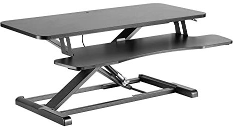 Toboli Schreibtischaufsatz mit Tastaturablage 95x40cm höhenverstellbarer Steh-Sitz-Pult für Laptops