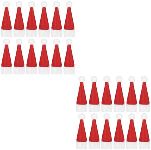 Gadpiparty 2 Sets Mini-weihnachtsmützen Süßigkeiten-mützen Weihnachts-lollipop-kappen Dekorative Requisiten Für Weihnachtsfeiern 36 Stück * 2
