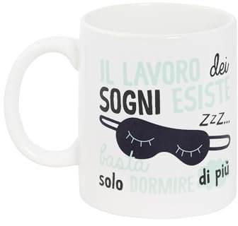 O.P.S. - Tazza In Cercamica Personalizzata, Con Frasi Divertenti e Dal Design Accattivante, Adatta Per Forno, Microonde, Lavastoviglie, Capacità 350ml, Formato cm 10hx8x8 - Lavoro