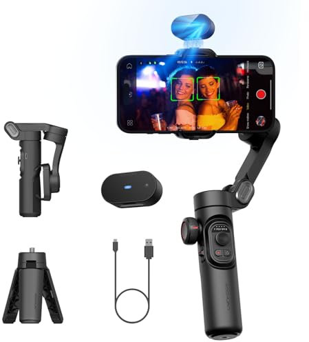AOCHUAN Gimbal Stabilizer for iPhone, 3-Axis Phone Gimbal with AI Tracking Sensor, Gimbal with Focus Wheel for iPhone/Android, Phone Stabilizer with 8.0 Anti-Shake for Video Recording-Smart AI XE