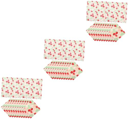 minkissy 60 Blatt Bunte Erdbeer Servietten Englische Wörter Muster Servietten Party Papierservietten Dekorative Party Servietten Erdbeer Motto Party Servietten Haushalts
