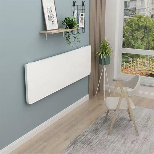 Wand Montierter Klapptisch, Hängeschreibtisch, Schwebender Schreibtisch, An Der Wand Montierter Stehtisch, Wandküchentisch, Klappbarer Wäschetisch Für Kleine Räume, Heimbüro, Garage, Kellerküche.(Whit