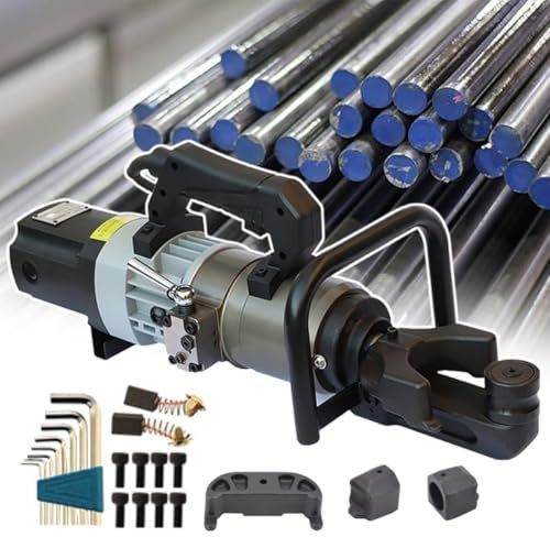 1200 W elektrischer hydraulischer Bewehrungsbieger, handgeführte Biegemaschine für Metallstahl und Kupferstangen, 8-22/16-25 mm Bewehrungsstahl, Biegewinkel 0-90°, schnelles Biegen oder Richten,A-22
