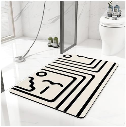 VHVYWY Tappetino da Bagno in Pietra Diatomite 50X80cm, Tappeto da Antiscivolo Adatto per Bagno Docce Cucina, Tappetini con Fondo in Gomma per Indoor Floor & Door Mat 14,20 x32 inch