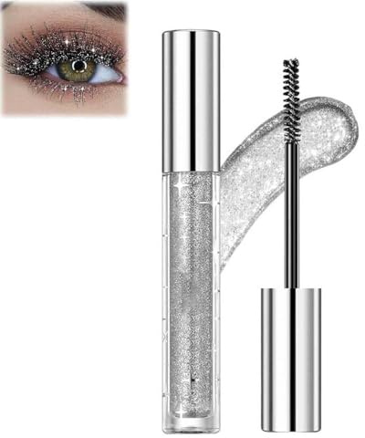 GUIBEIZU Question Beauty Glitzer-Mascara, Funkelnde Mascara für Wimpern, Glitzer-Mascara für Frauen, 4D Glitzer-Wimpern-Mascara für Frauen, wasserfest, Party, Hochzeit