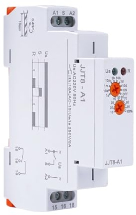 Relé Temporizador de función única Buyweek JJT8-A1, Tipo riel DIN, CA 220 V, Mini relé Temporizador de retardo de Encendido