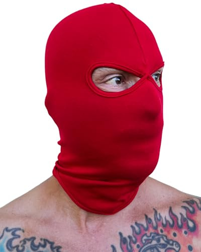 PGWEAR Sturmhaube Streifen und Einfarbig in Schwarz Weiß Rot Blau Gelb Grün Camo I Maske Balaclava I Ultras Ski Hooligans Paintball