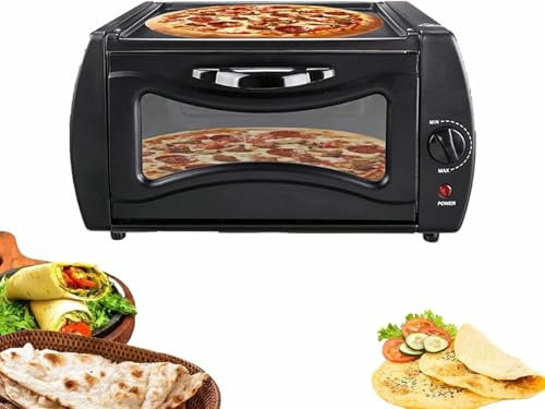BTOIASYHF Forno Elettrico per Pizza da Tavola da 15 L, 2100 W, Alta Potenza, con Cassetta per Griglia E Pinze, Controllo della Temperatura da 50 °C A 350 °C, per Preparare Pane E Pizza.
